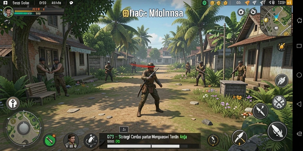 Tampilan gameplay D73 yang menegangkan dalam pertempuran strategi.