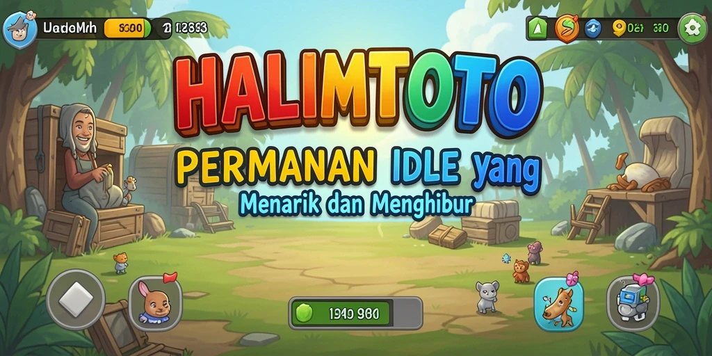 Tangkapan layar utama HALIMTOTO menunjukkan gameplay Idle yang menarik.