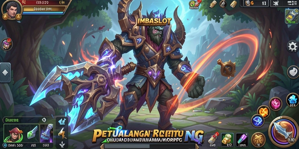 Screenshot gaming IMBASLOT menunjukkan aksi seru dalam pertarungan MMORPG.