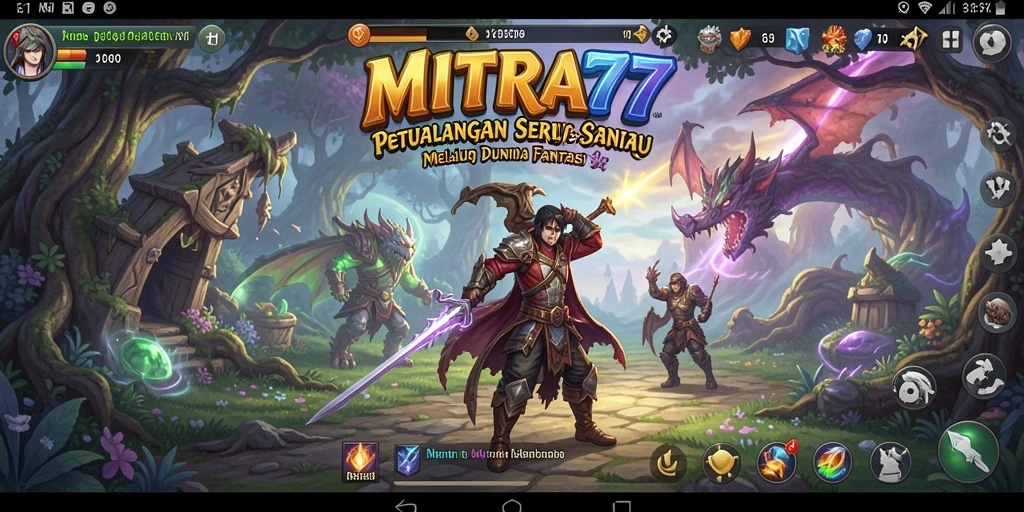 Screenshot gameplay MITRA77 menampilkan dunia petualangan yang menakjubkan.