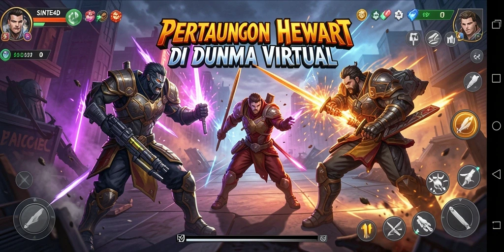 Screenshot SINTE4D menampilkan aksi pertarungan yang mendebarkan dan karakter-karakter menarik.