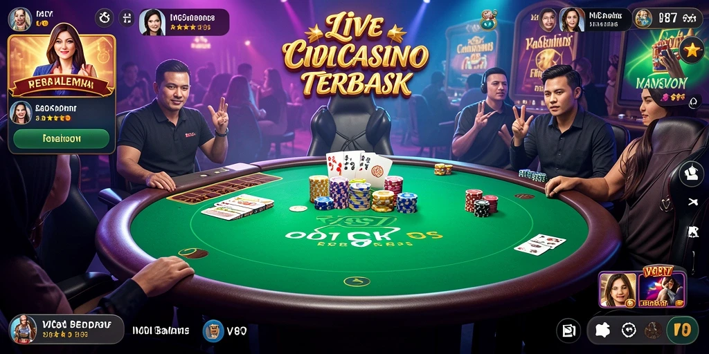 Gameplay mendebarkan di V87, dengan dealer langsung dan suasana kasino yang nyata.
