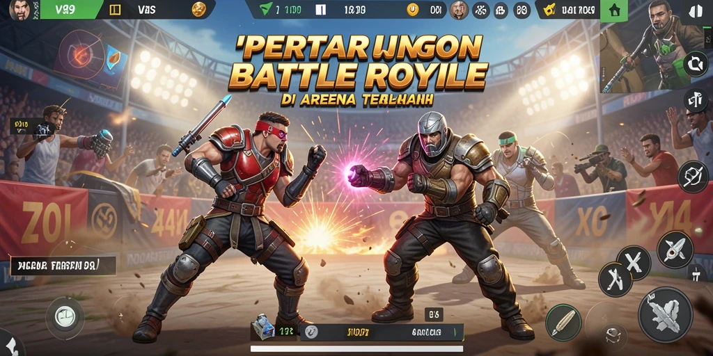 Tampilan gameplay V89 yang mendebarkan di dalam arena Battle Royale.
