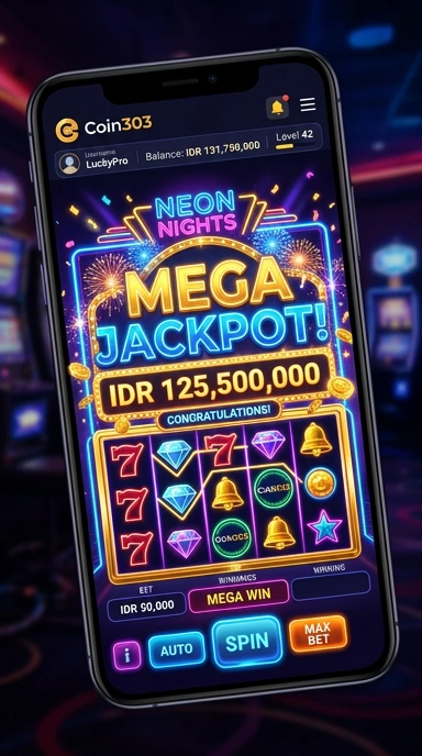 Tampilan utama aplikasi coin303 dengan navigasi sederhana.